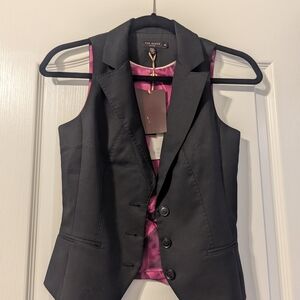 Ted Baker Black Vest with Pink Lining